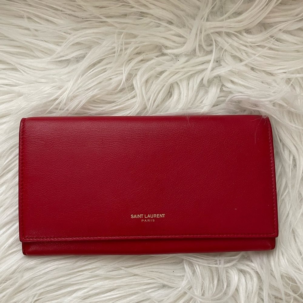 Authentic Saint Laurent red wallet GREAT condition